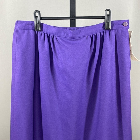 NEW Pendleton Skirt Womens 14 purple virgin wool midi vintage dead stock - Picture 2 of 11